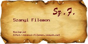 Szanyi Filemon névjegykártya